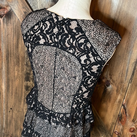 BCBG Maxazria Tan & Black Lace dress - Picture 6 of 12